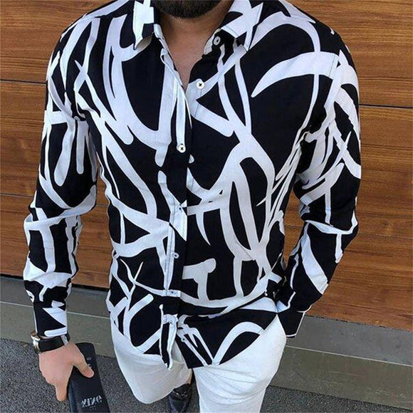 Men's Silk Satin stripe printing Shirts