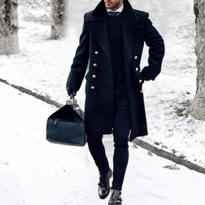 Men's Autumn and Winter Slim Long Trench Coat