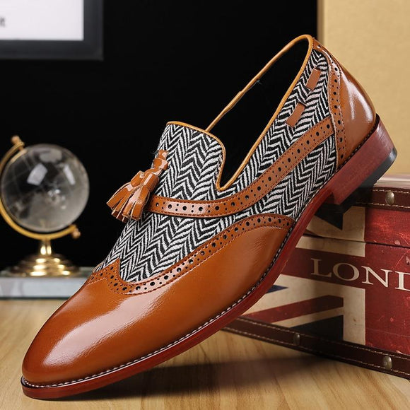 Men Leather Fashion Pointed Toe Shoes