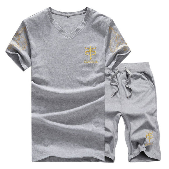 Men's Summer Breathable T-shirt + Shorts Set