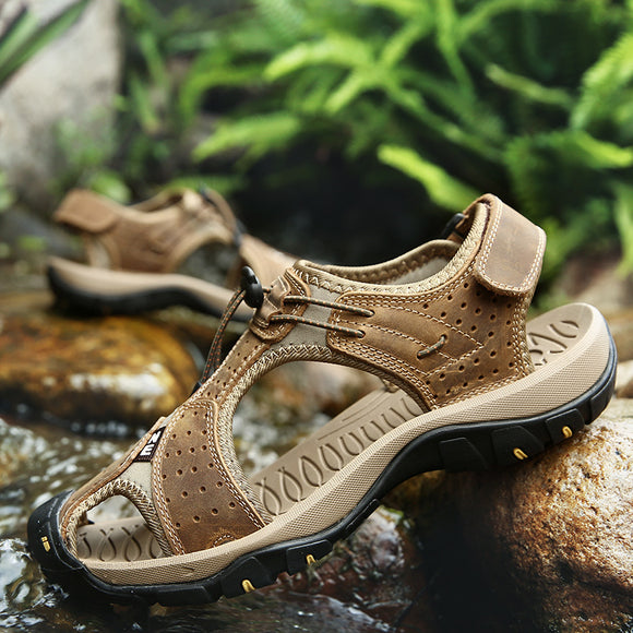 Men New Quality Genuine Leather Sandals