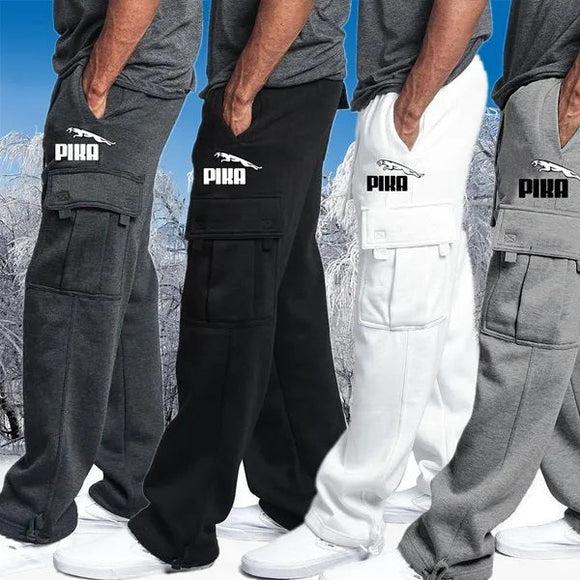 Men Mulit Pockets Solid Color Pants