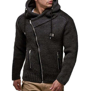 Men Full Sleeve Hooded Knitted Sweater
