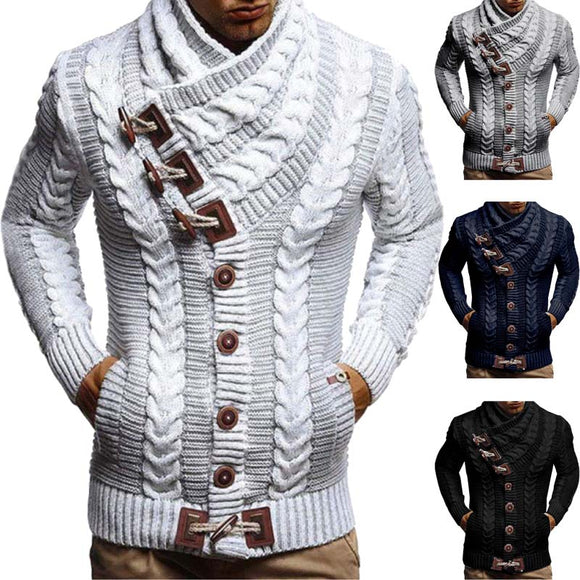 Men Casual Solid Knitted Cardigan