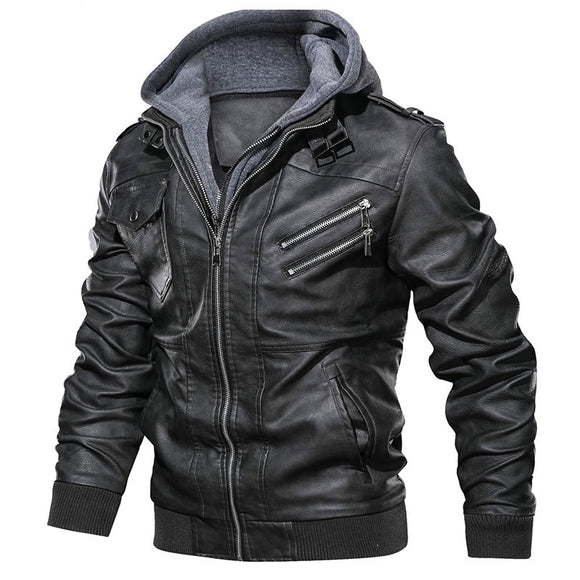 Men Pu Leather Jackets Coat