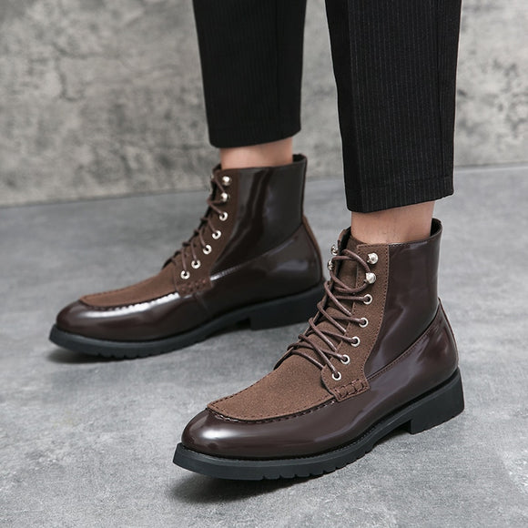 Men Fashion Business Leather Ankle Boots