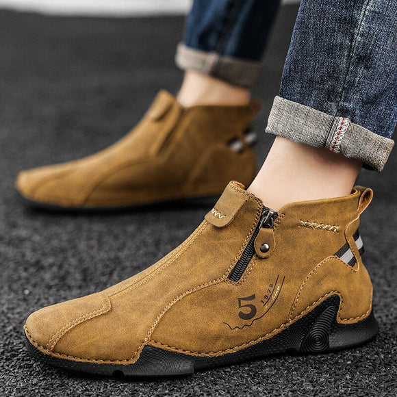 Men's New Leather Lace-Up Loafers