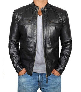 Men Fashion Retro Leather Jacket
