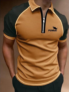 Men Casual Breathable Zipper T-shirt