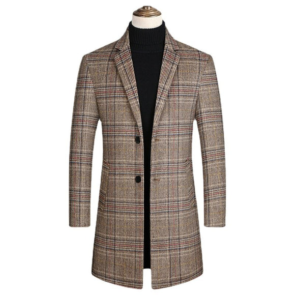 Men Fashion Casual Wool Overcoat
