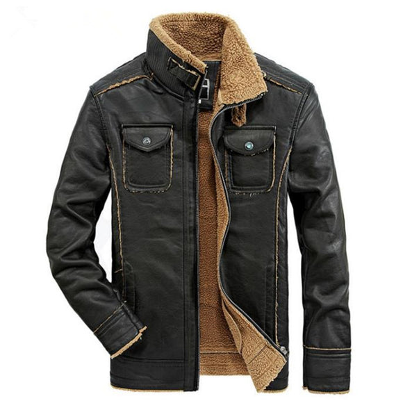 Free Shipping Hot Winter Men's Leather Jacket