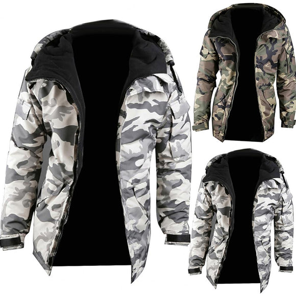 Men Warm Camouflage Print Jacket