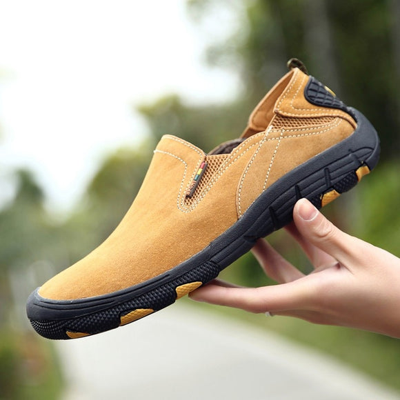 Men Outdoor Breathable Leather Loafers