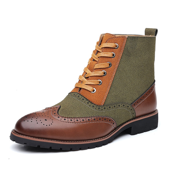 New Men Quality Leather Ankle Boots