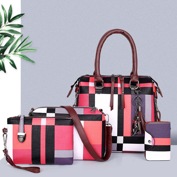 Women New Luxury tassel plaid Handbags