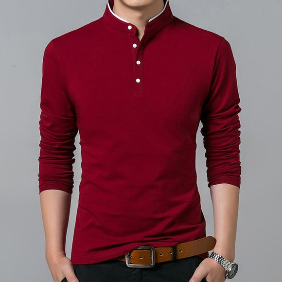 Men Cotton Full Sleeve Solid Color T-shirts