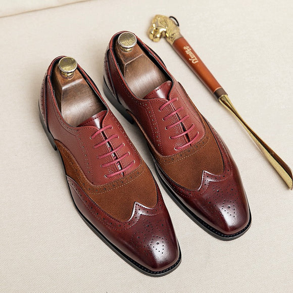 Men Vintage Carved Business Flats Shoes