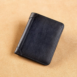 Men Ultra Thin Theft Leather Wallet