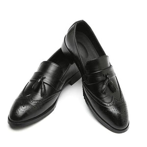 Men Pointed Toe Tassel Leather Shoes