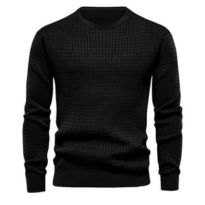 Men Plaid Solid Color Sweater