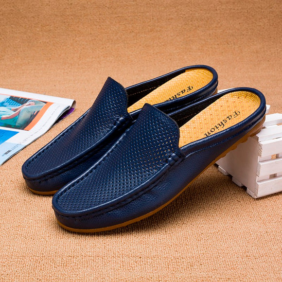 Men Genuine Leather Outdoor Slippers