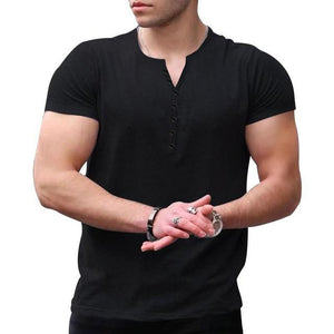 Men Solid Casual Short Sleeve T-shirt
