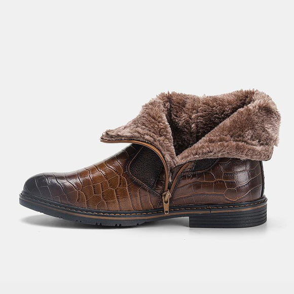 Men Winter Leather Warm Boots