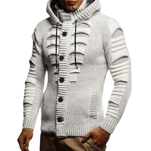 Men's Hooded Knit Cardigan