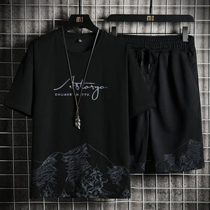 Men's Summer Breathable T-shirt + Shorts Set
