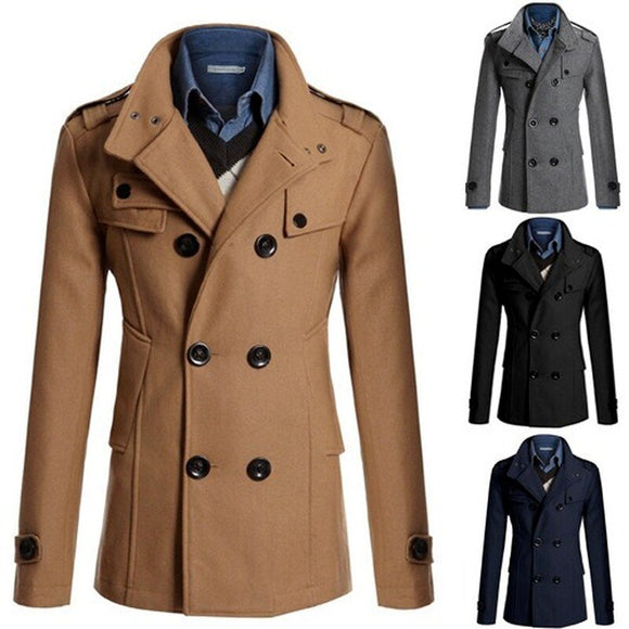Mens Double Breasted Cotton Coat