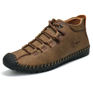 Mens Microfiber Leather High-top Hiking Shoes