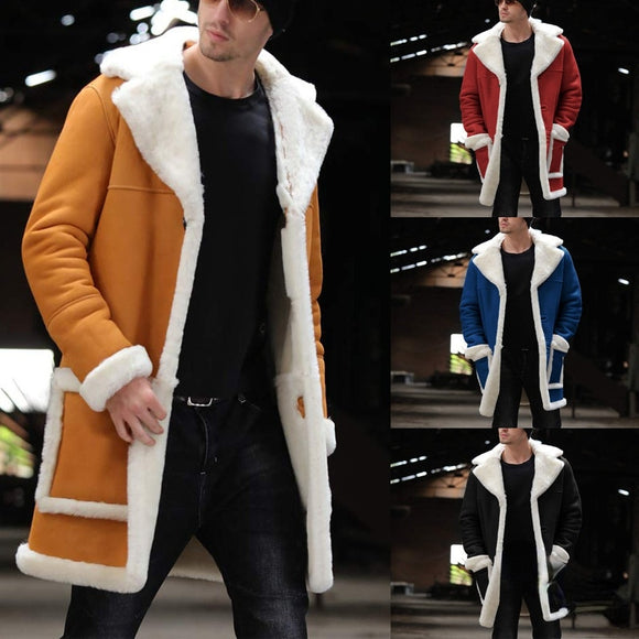 Mens Winter Fashion Lapel Coat