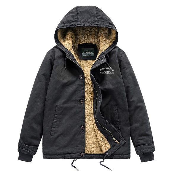 Mens Winter Cotton Hooded Jacket