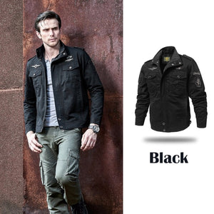 Men Slim Fit Stand Collar Tactical Jackets