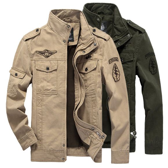 Men Slim Fit Stand Collar Tactical Jackets Outerwear