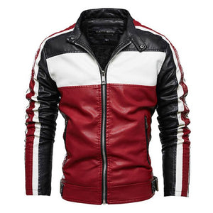 Men New Fashion Patchwork Leather Jackets
