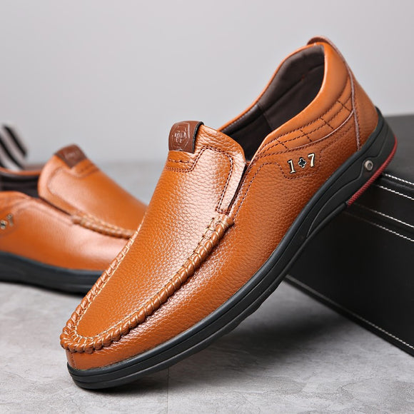 Men Casual Slip On Leather Shoes
