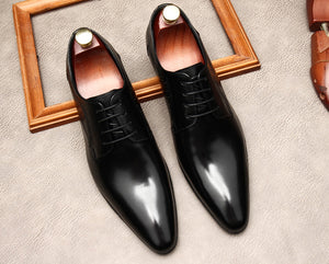 Men Genuine Leather Oxford Dress Shoes