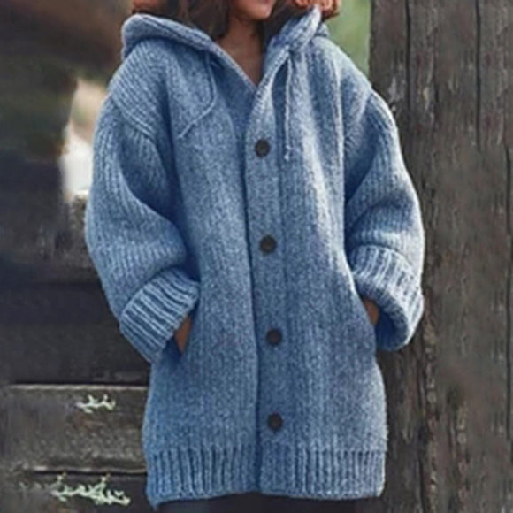 New Fashion Women Knit Hooded Sweater