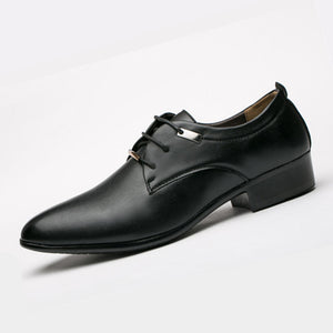 New Men Leather Retro Business Shoes