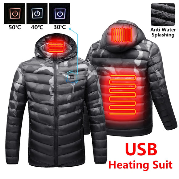 Men Warm USB Heating Fleece Jackets