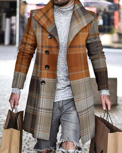 Men's Loose Casual Woolen Plaid Coats