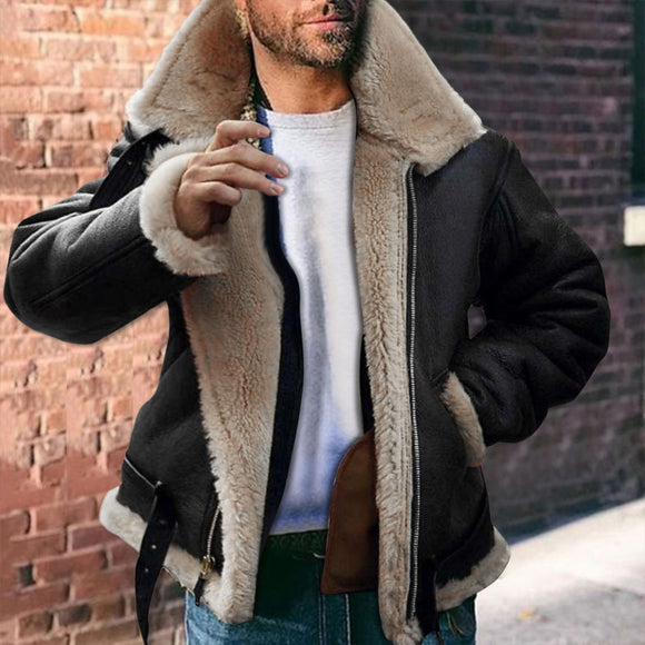 Men Winter Leather Coat