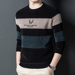 Men Trendy Fleece Round Neck Sweater