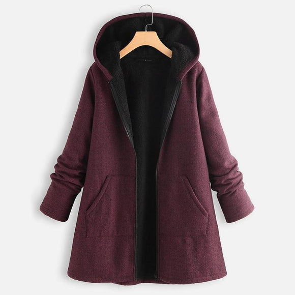 Women's Simple Solid Hooded Quilted Coats