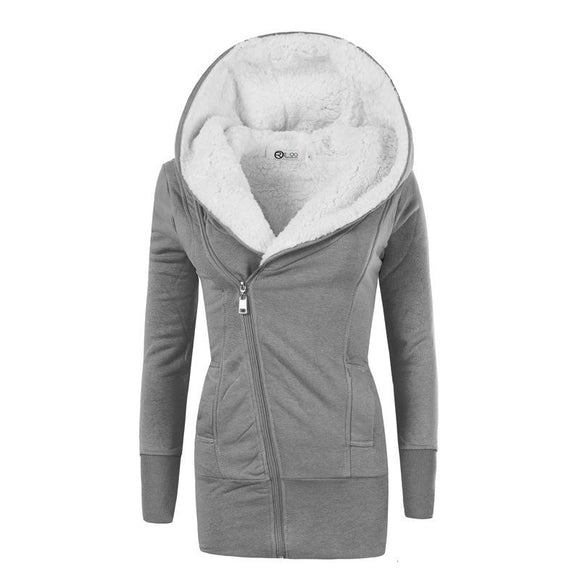 Women Slim hooded mid-length Quilted Coats