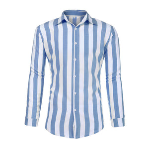 Spring Men's Striped Slim Fit Casual Shirts