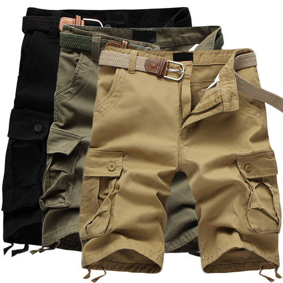Men's Multi Pocket Zipper Casual Shorts
