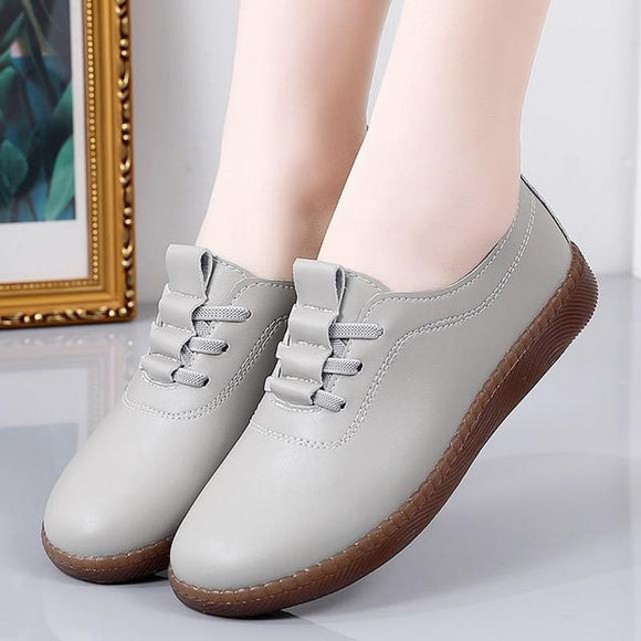 Women Summer Flats Leather Shoes