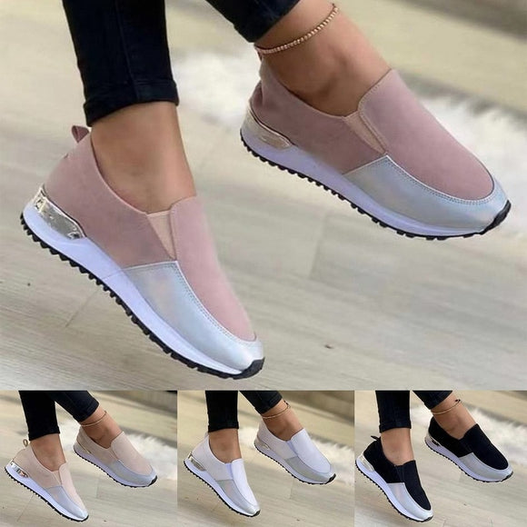 Women's Antiskid Solid Color Knitted Sports Shoes